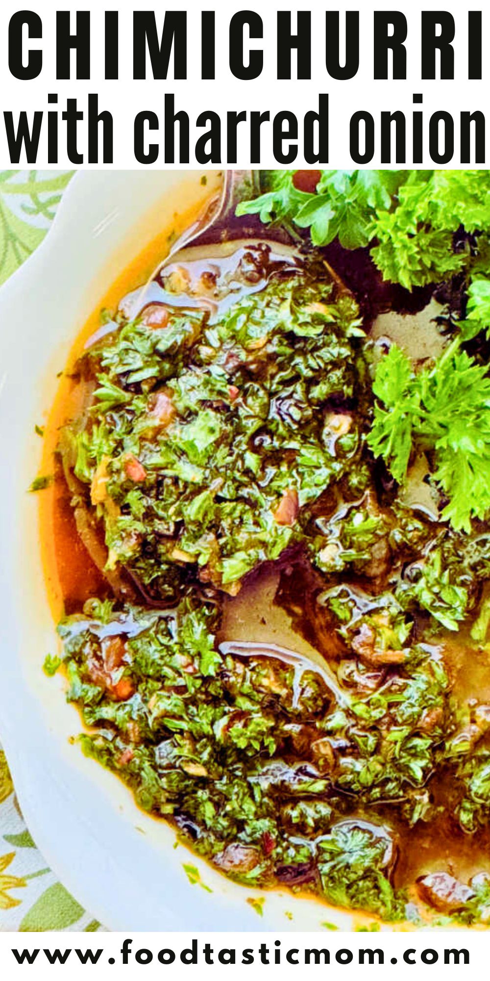 My easy chimichurri sauce recipe uses simple ingredients and has the best flavor thanks to cooking the onion, garlic and spices. via @foodtasticmom