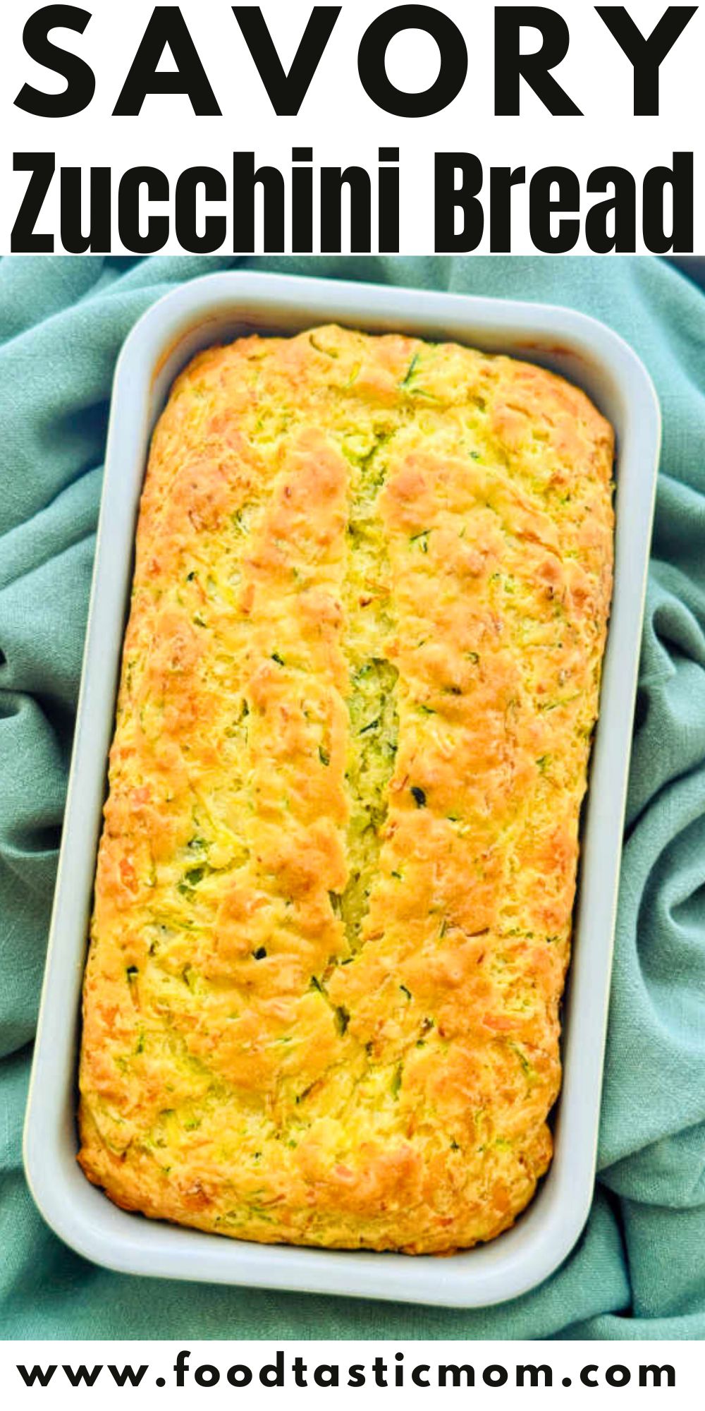 This savory zucchini quick bread with cheddar cheese bakes up fluffy and delicious. Serve this easy cheesy bread with your favorite soup. via @foodtasticmom