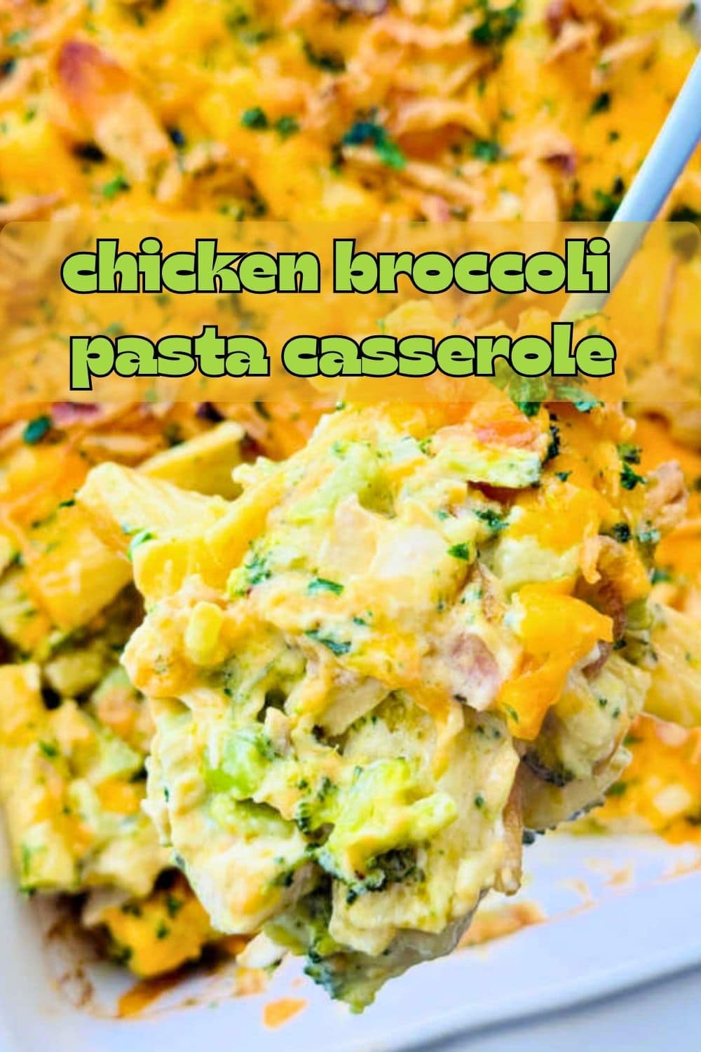 Chicken broccoli pasta casserole is pure comfort food made with cooked pasta and rotisserie chicken. Your whole family will love it. via @foodtasticmom