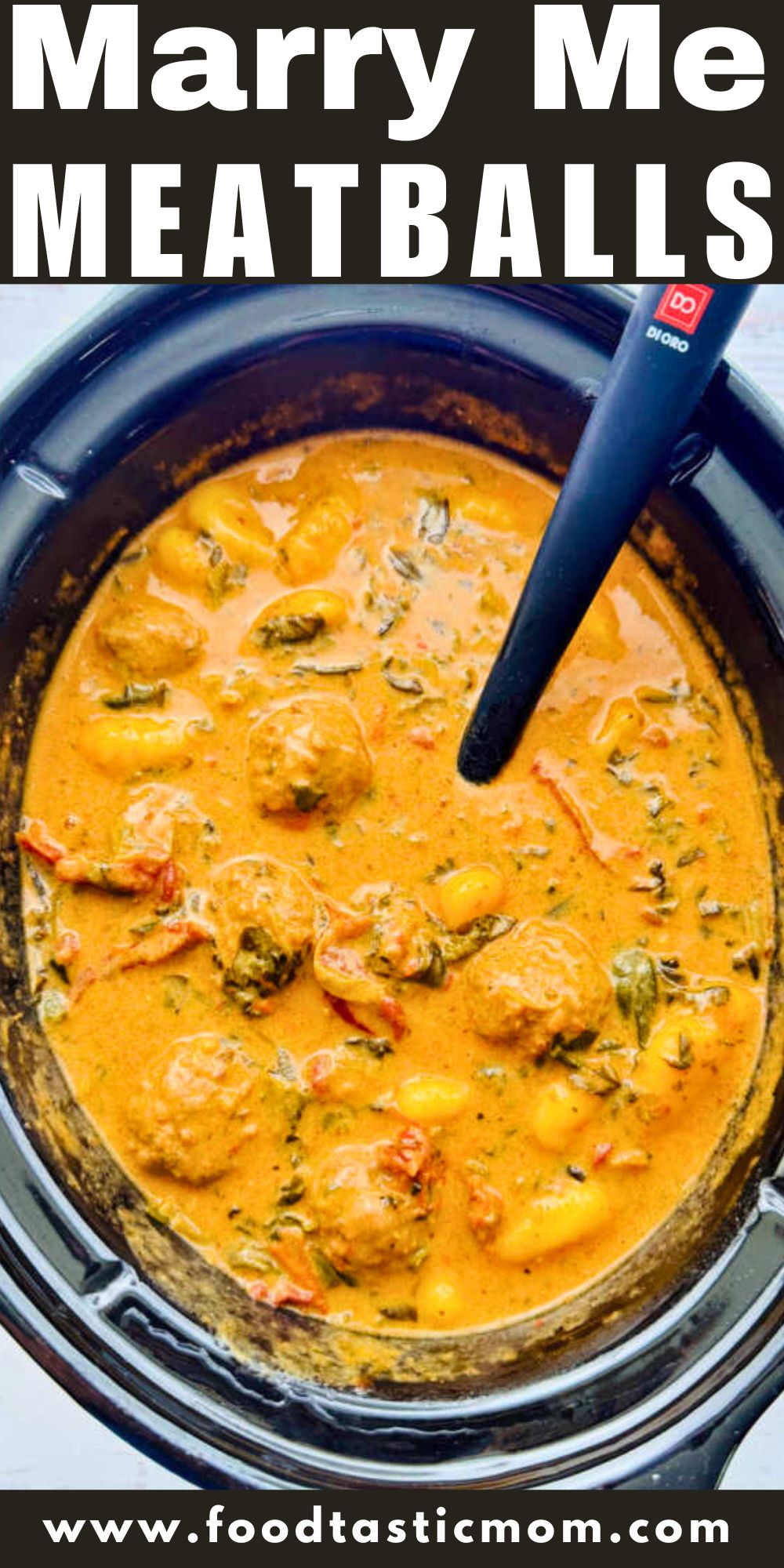 Marry Me Meatballs are easy to make with frozen meatballs and gnocchi drenched with creamy sun-dried tomato sauce. via @foodtasticmom
