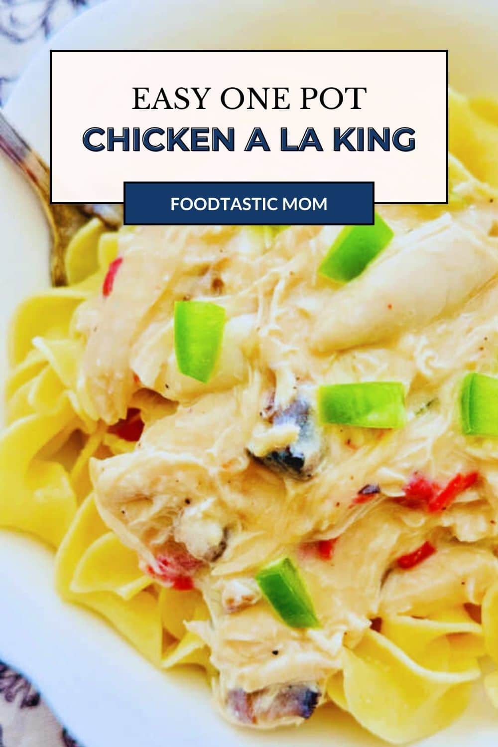 This quick and comforting chicken a la king recipe uses help from rotisserie chicken and canned vegetables. It's comfort food for busy weeknights. via @foodtasticmom