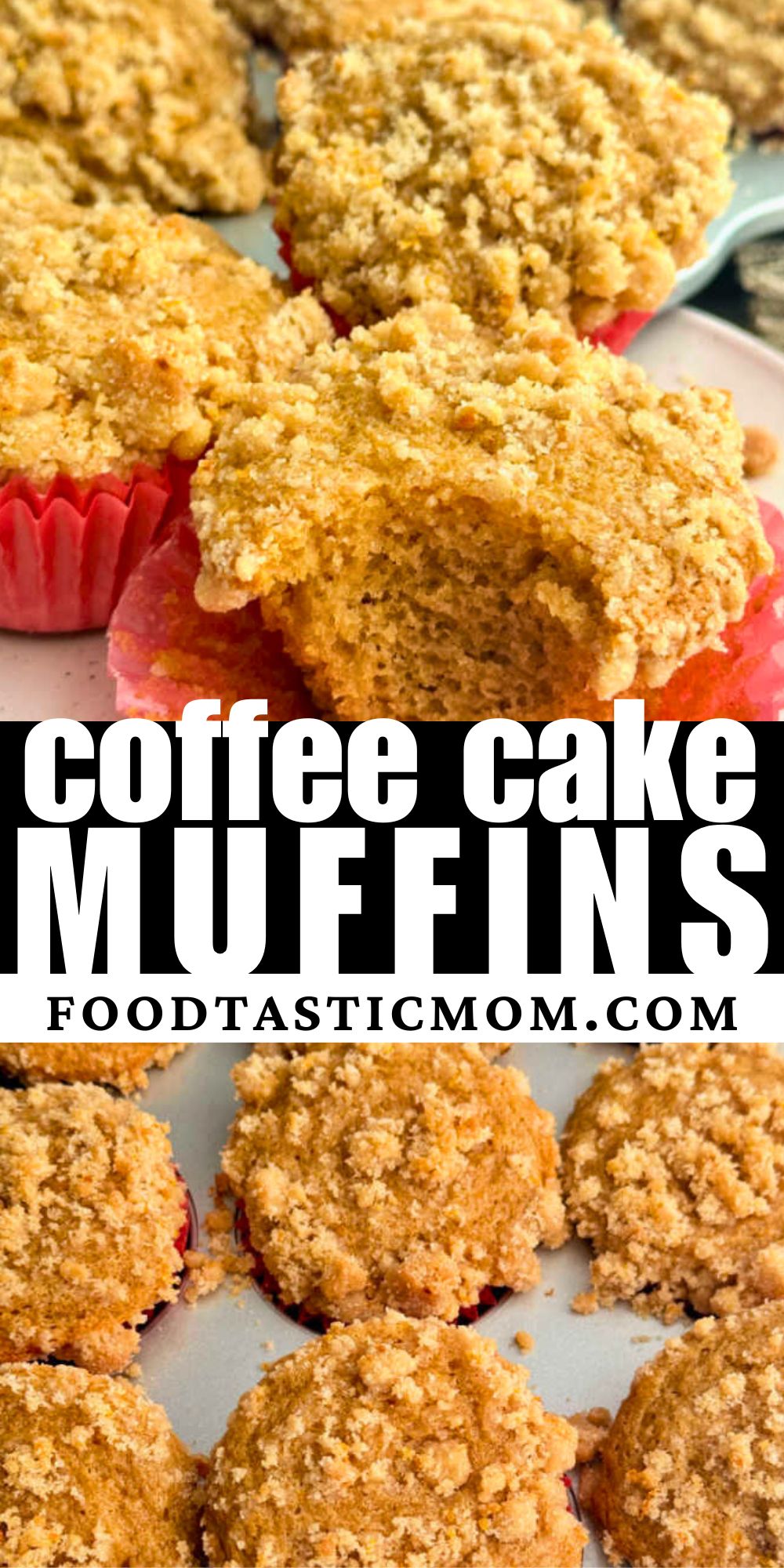 You're going to love these bakery style muffins. Easy coffee cake muffins include sour cream, with fresh orange and cinnamon flavors. via @foodtasticmom