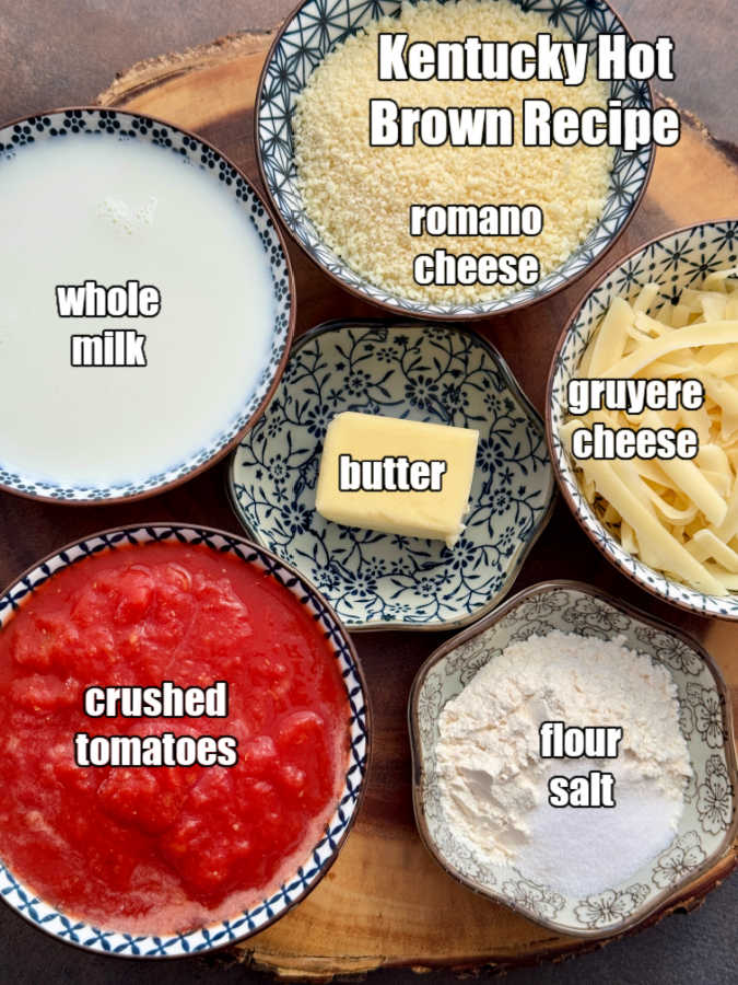 picture of ingredients needed to make kentucky hot brown recipe