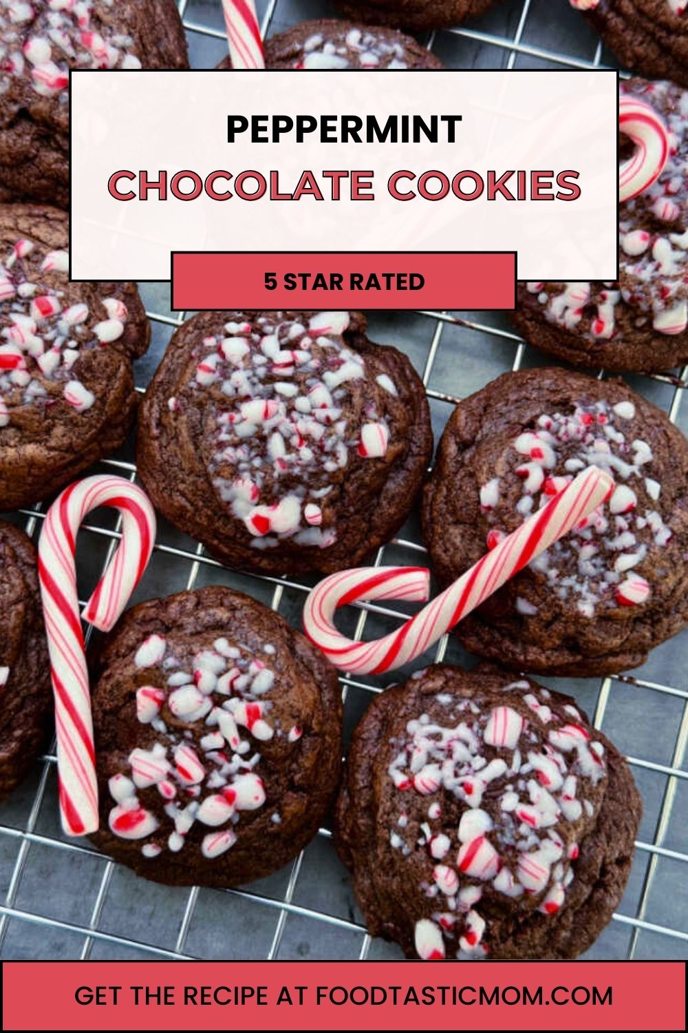 These easy, no chill chocolate Christmas cookies are loaded with chocolate chips and sprinkled with crushed candy cane pieces. via @foodtasticmom