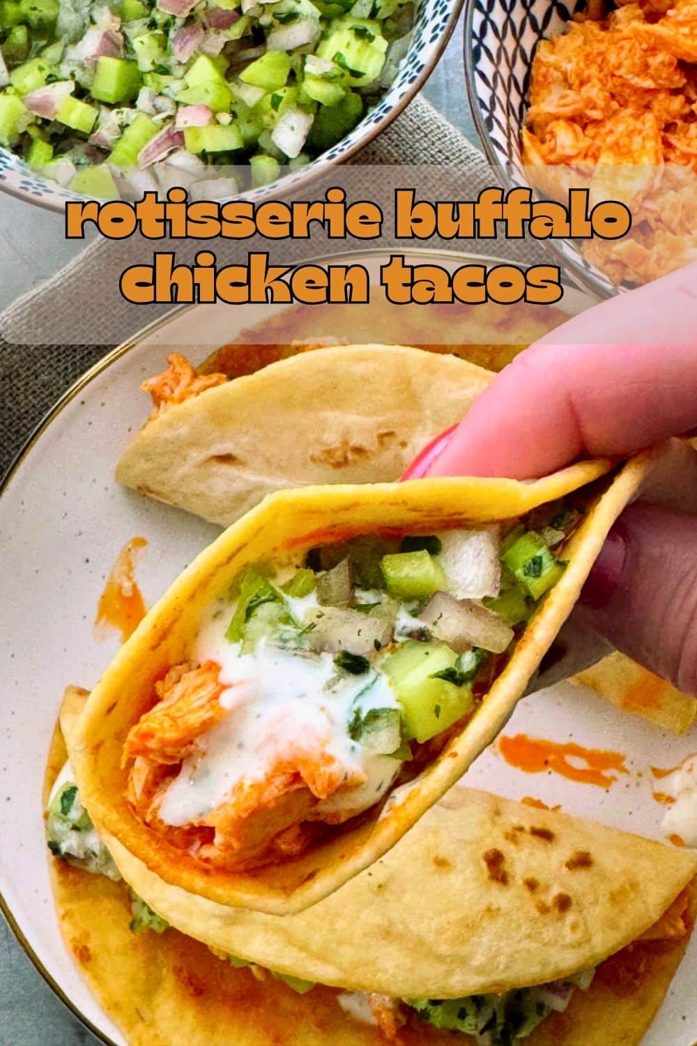 Buffalo chicken tacos are an easy weeknight dinner combining crispy cheddar tortillas with buffalo chicken, Ranch dressing and celery salsa. via @foodtasticmom