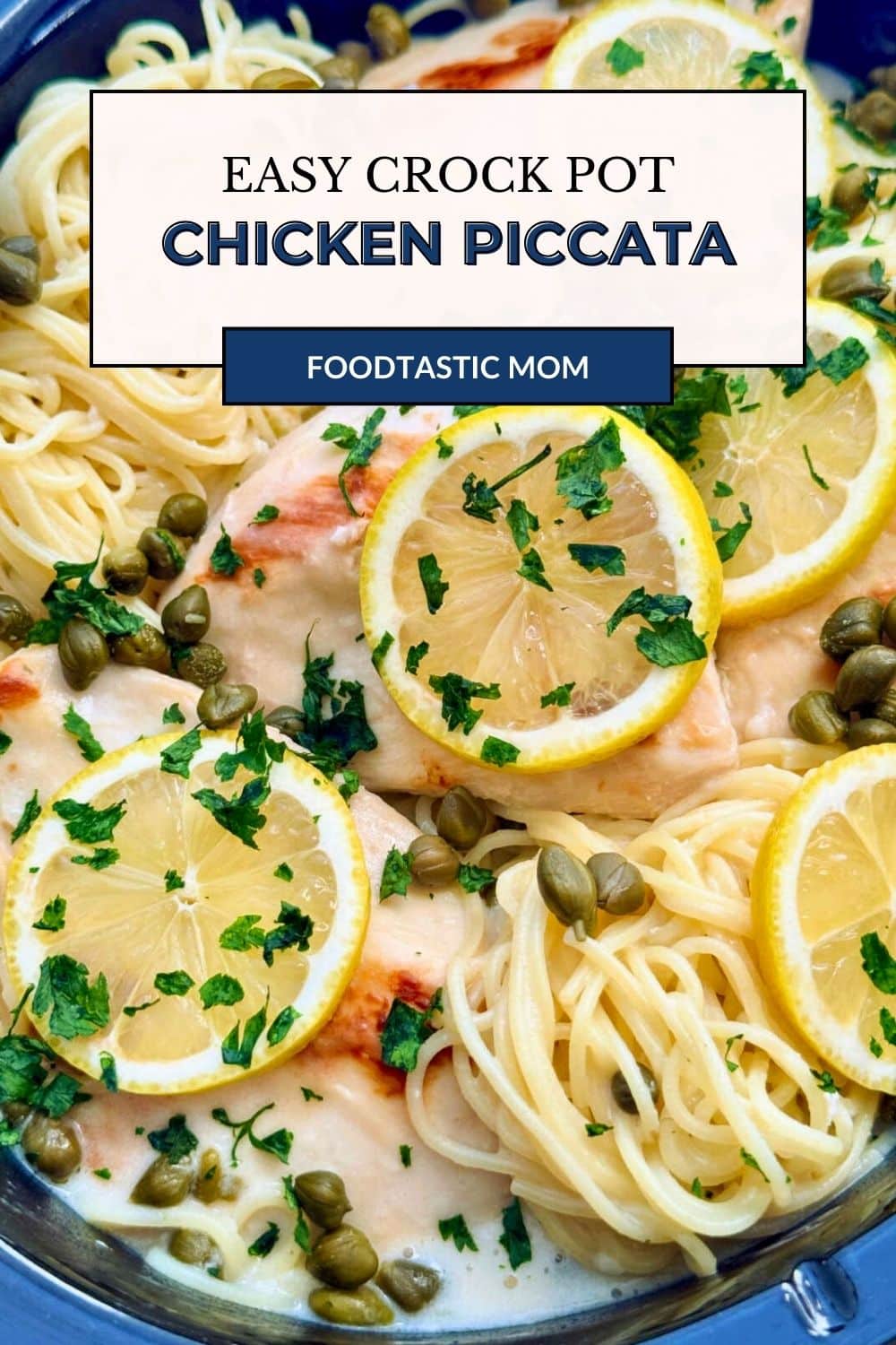My crock pot chicken piccata recipe uses boneless skinless chicken breast with a butter and flour mixture for a delicious thicker sauce. via @foodtasticmom