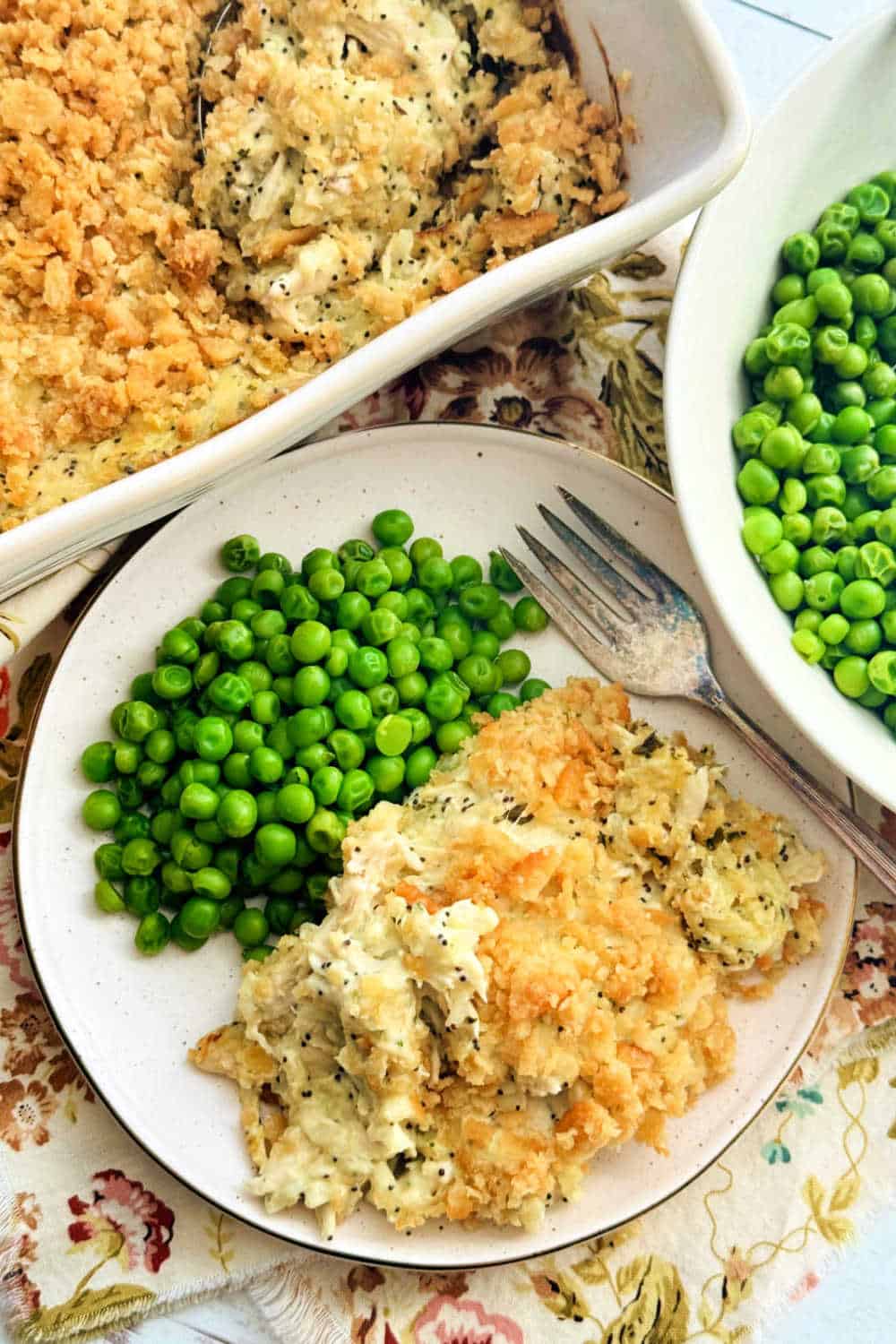 Poppy seed chicken casserole is a classic southern dish that is pure comfort food. My recipe includes rice to make it a complete meal. via @foodtasticmom
