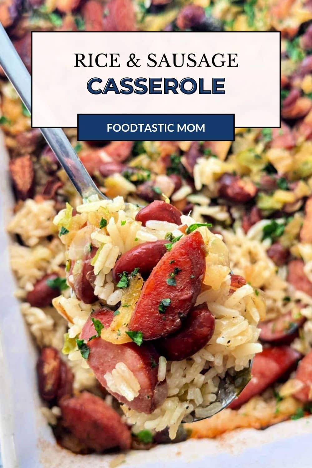 My rice and sausage casserole has a Cajun flair. Smoked sausage, long-grain rice and red beans bake up fluffy and flavorful in the oven. via @foodtasticmom