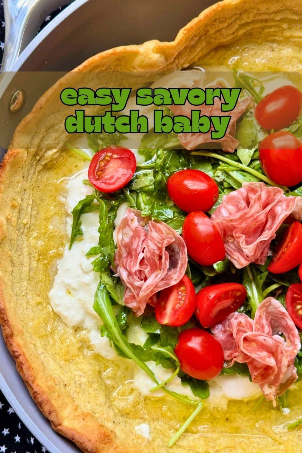This delicious savory dutch baby pancake dressed with a simple salad can be ready to serve in just thirty minutes. via @foodtasticmom