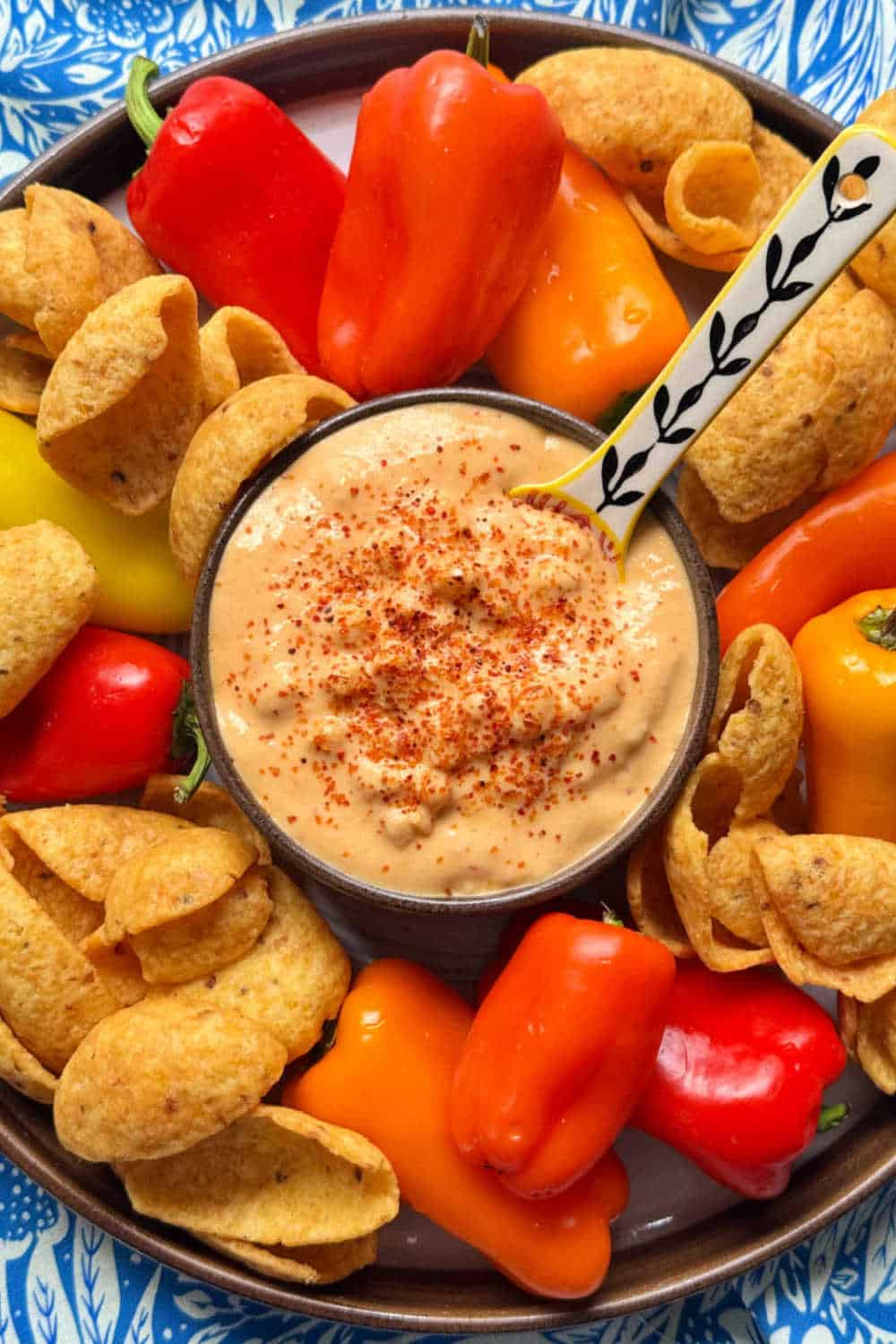 My corn dip is a blend of corn, cheddar cheese, cottage cheese, chipotle chiles in adobo, lime juice, garlic and Tajîn. via @foodtasticmom