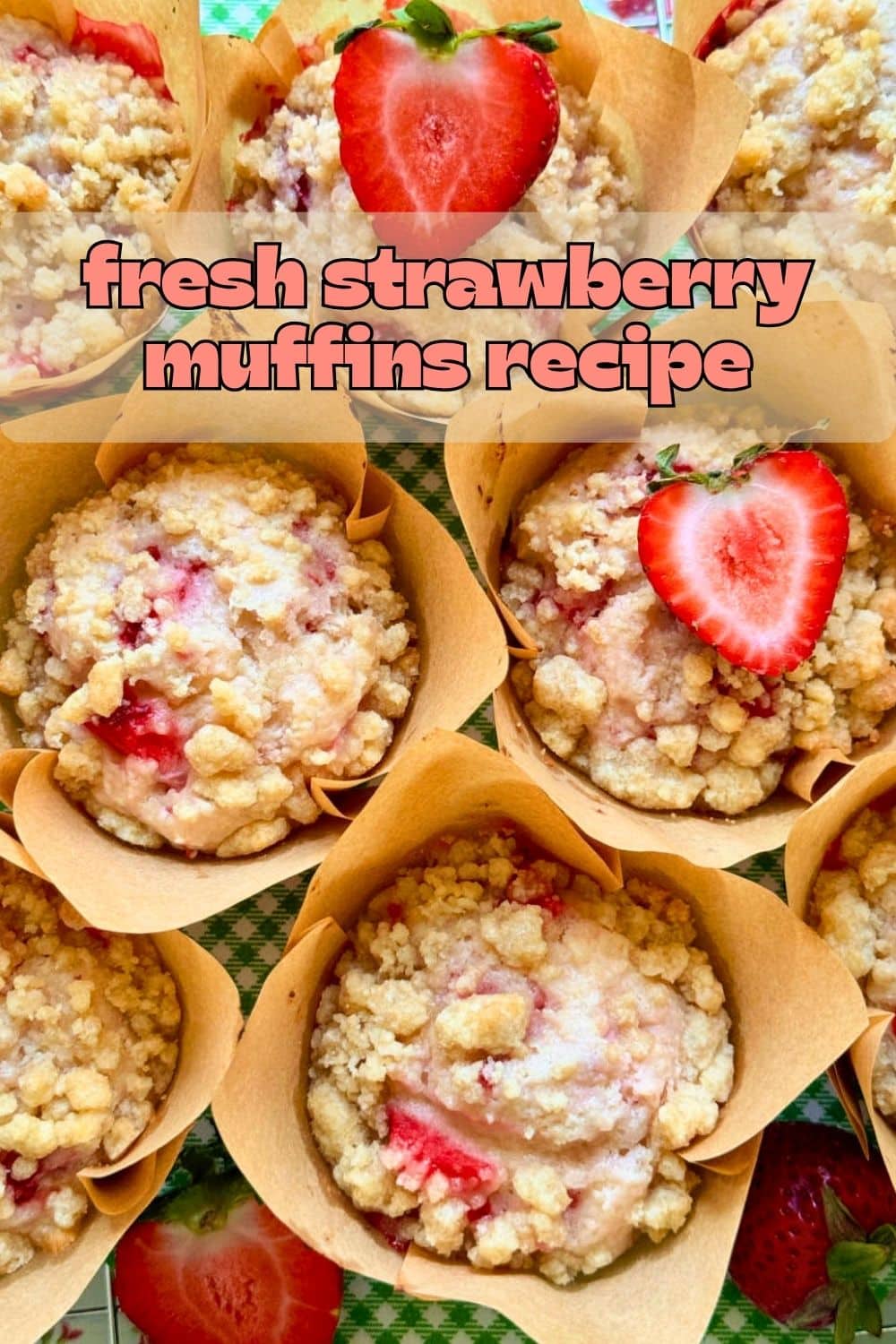 My bakery style strawberry muffins are packed with fresh strawberries. They have a moist crumb texture and crunchy sugar top. via @foodtasticmom
