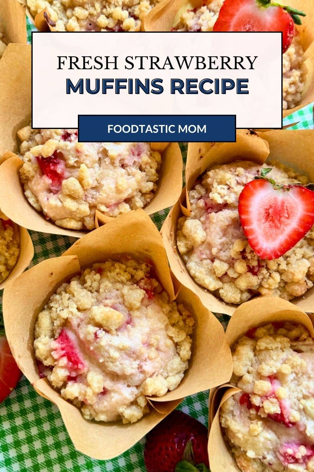 My bakery style strawberry muffins are packed with fresh strawberries. They have a moist crumb texture and crunchy sugar top. via @foodtasticmom