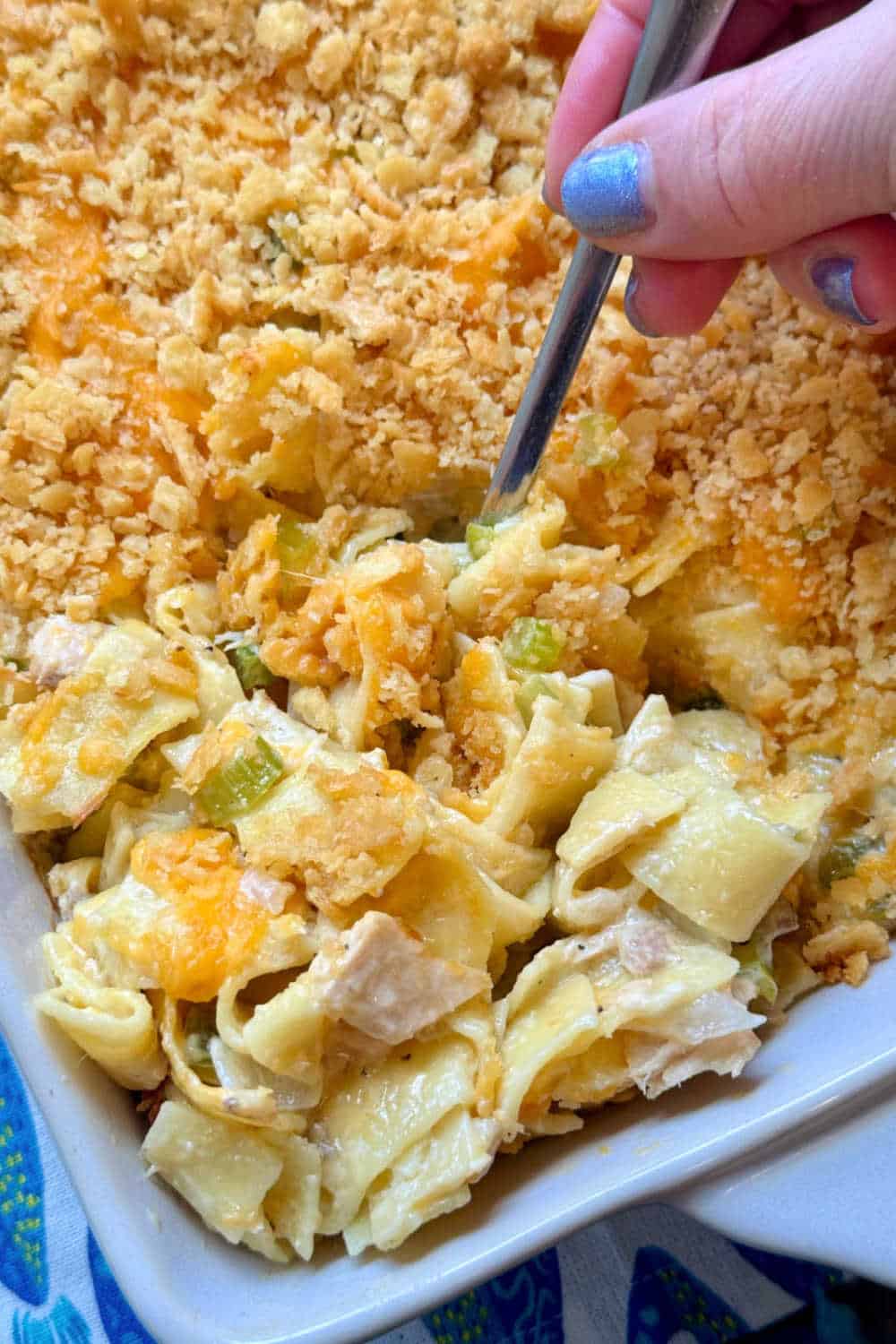 Tuna noodle casserole is a comforting, economical family favorite. Mine includes fresh veggies poached in melted butter for a richer flavor. via @foodtasticmom