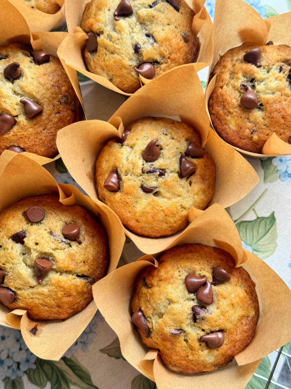 muffins cooling on a cooling rack