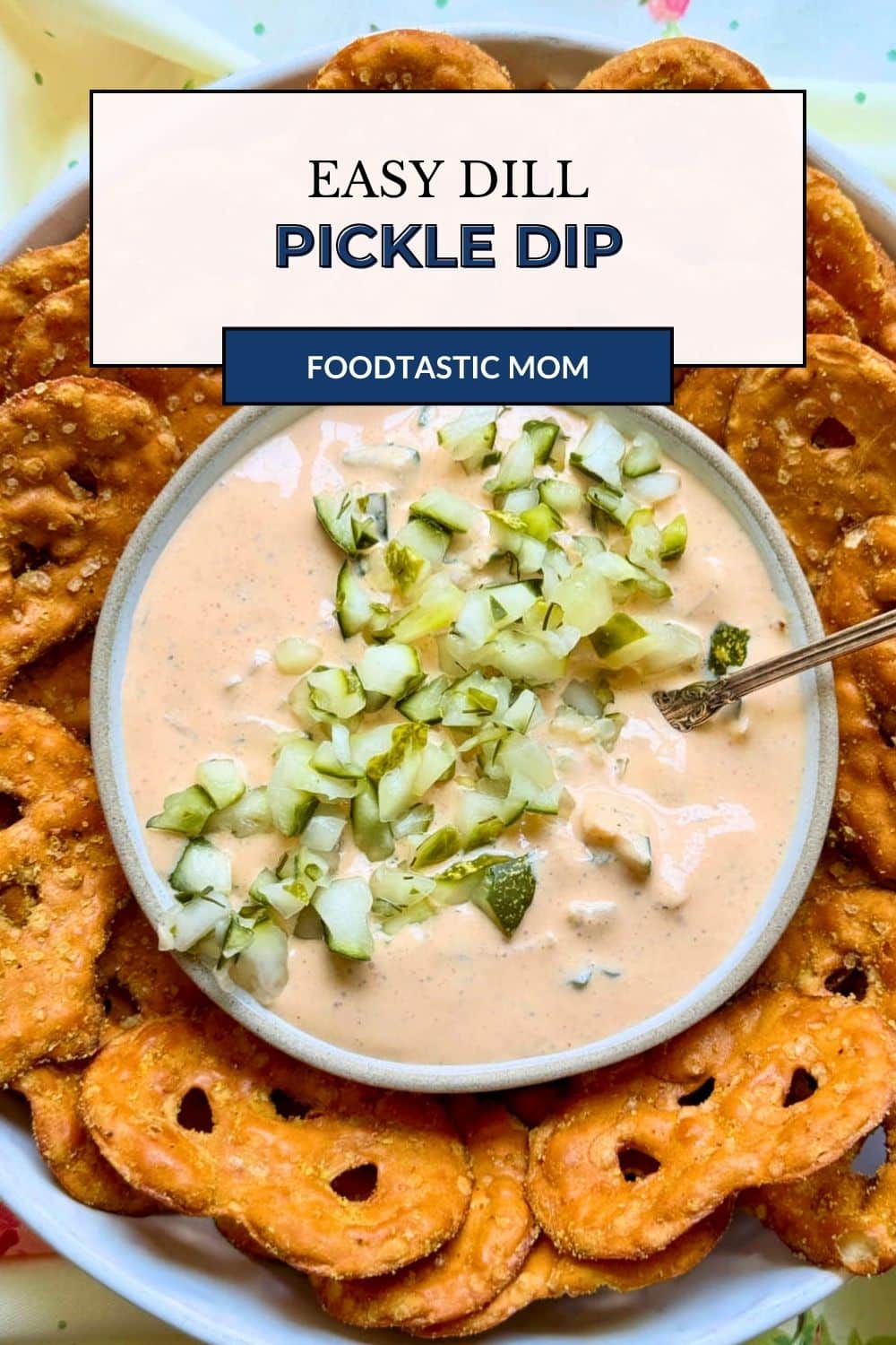 My dill pickle dip is a little different than the rest. Cream cheese and cottage cheese blend together for a lighter dip packed with flavor. via @foodtasticmom