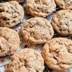 butter pecan cookies cooling on a wire rack