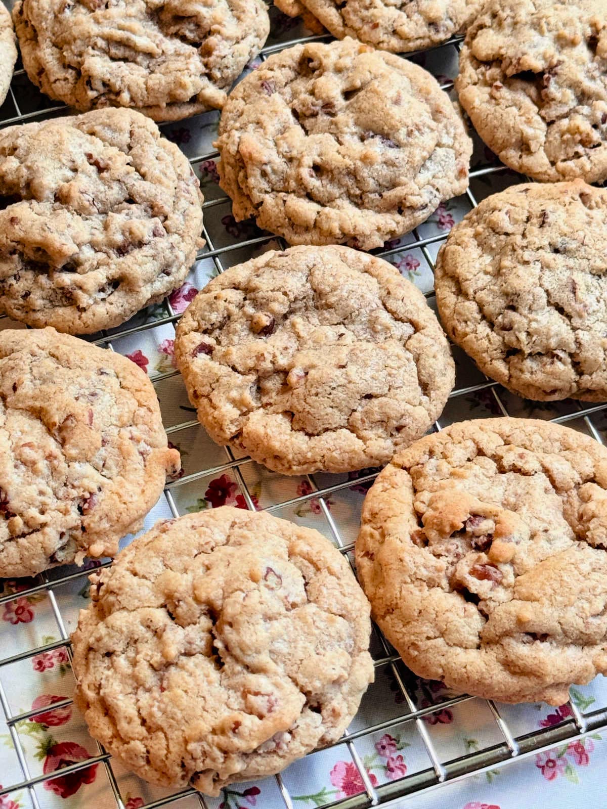 butter pecan cookies cooling on a wire rack