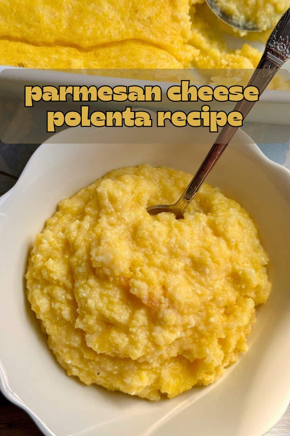 Parmesan polenta is a creamy polenta recipe flavored with grated Parmesan cheese and garlic. It's a quick and comforting side dish. via @foodtasticmom